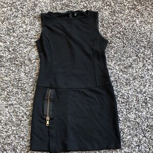 Benetton black tank dress. Side zip.